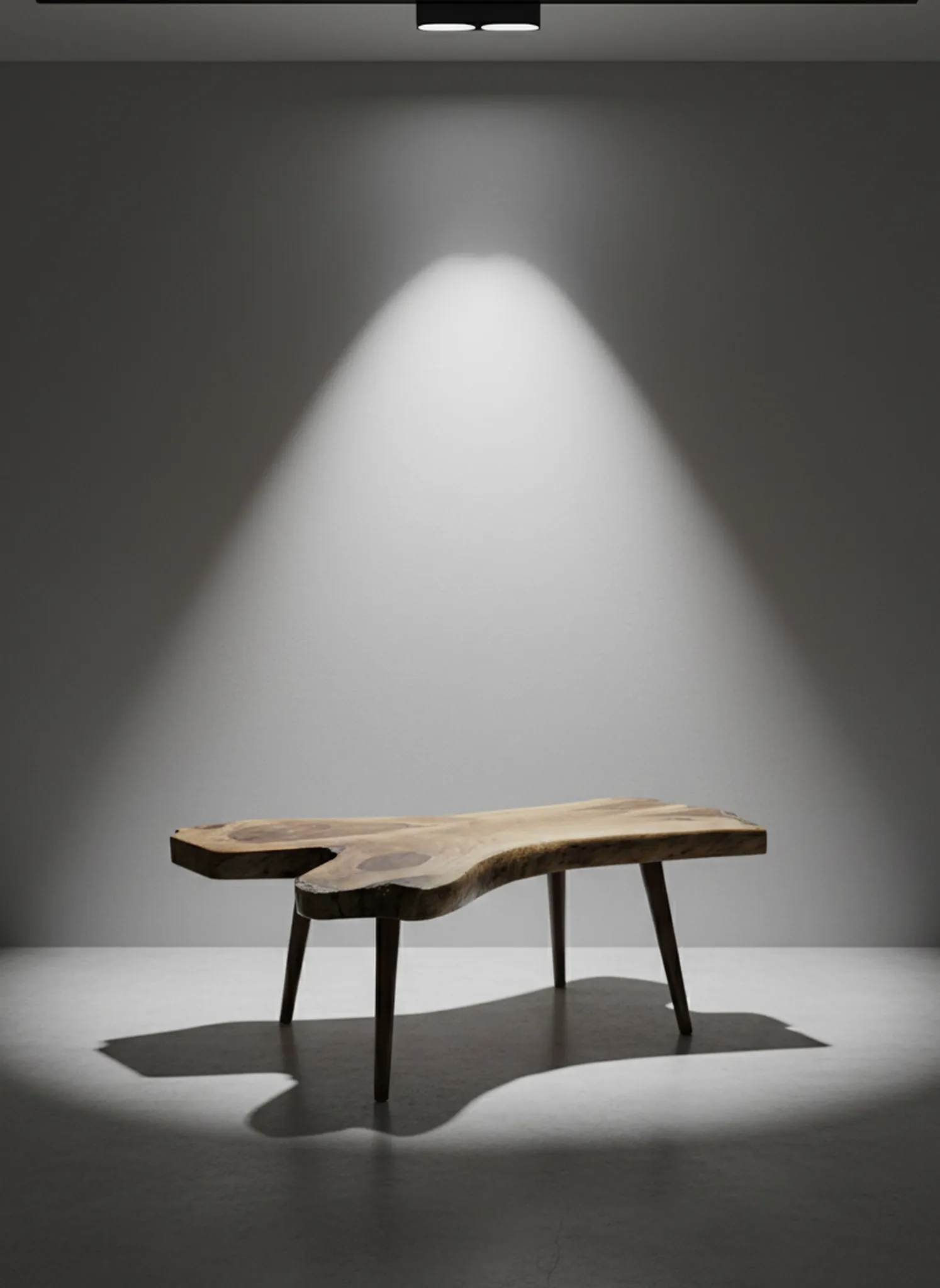Raw edge wood slab for conference tables