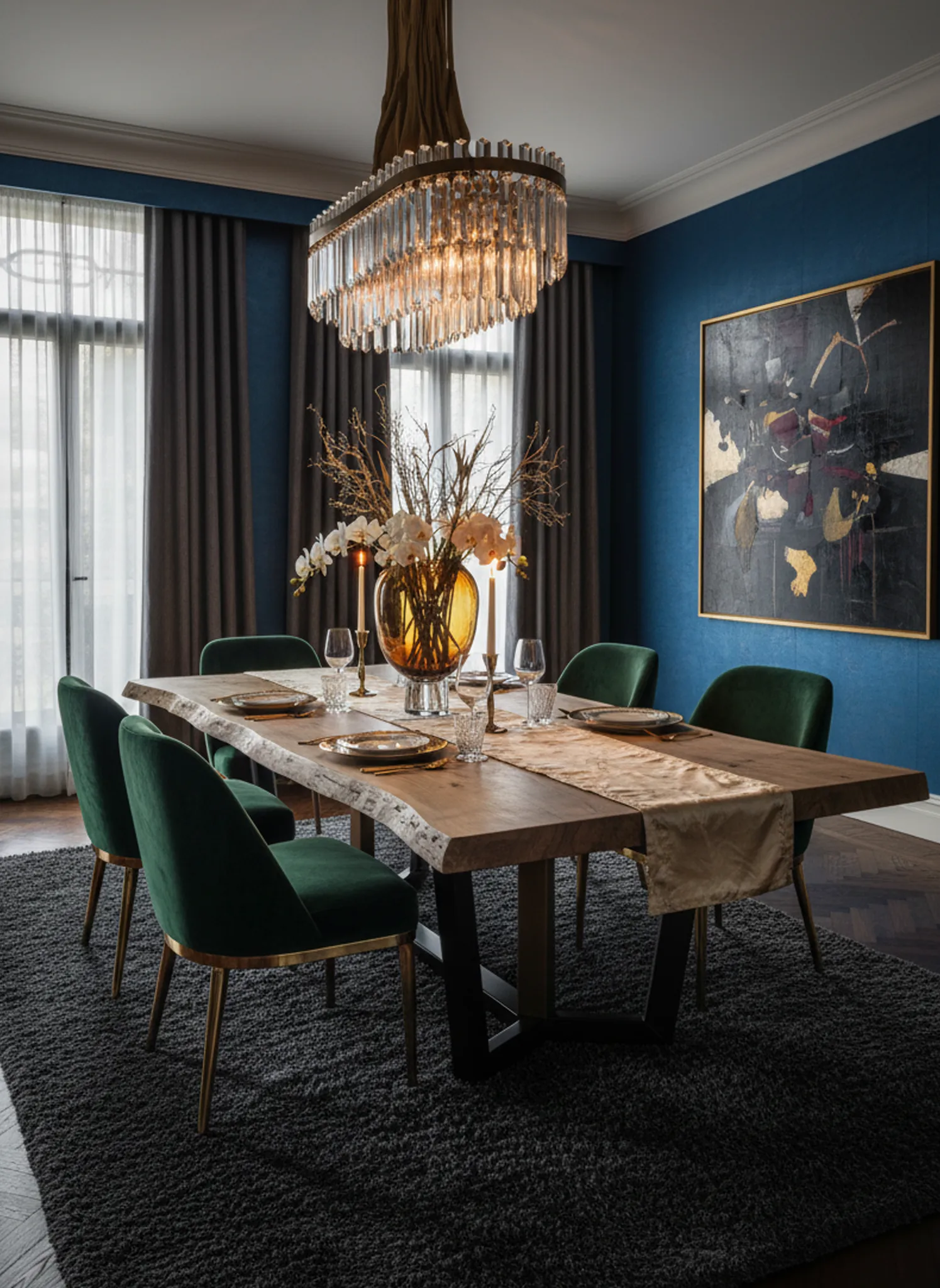 Black Walnut hardwood slab for dining tables